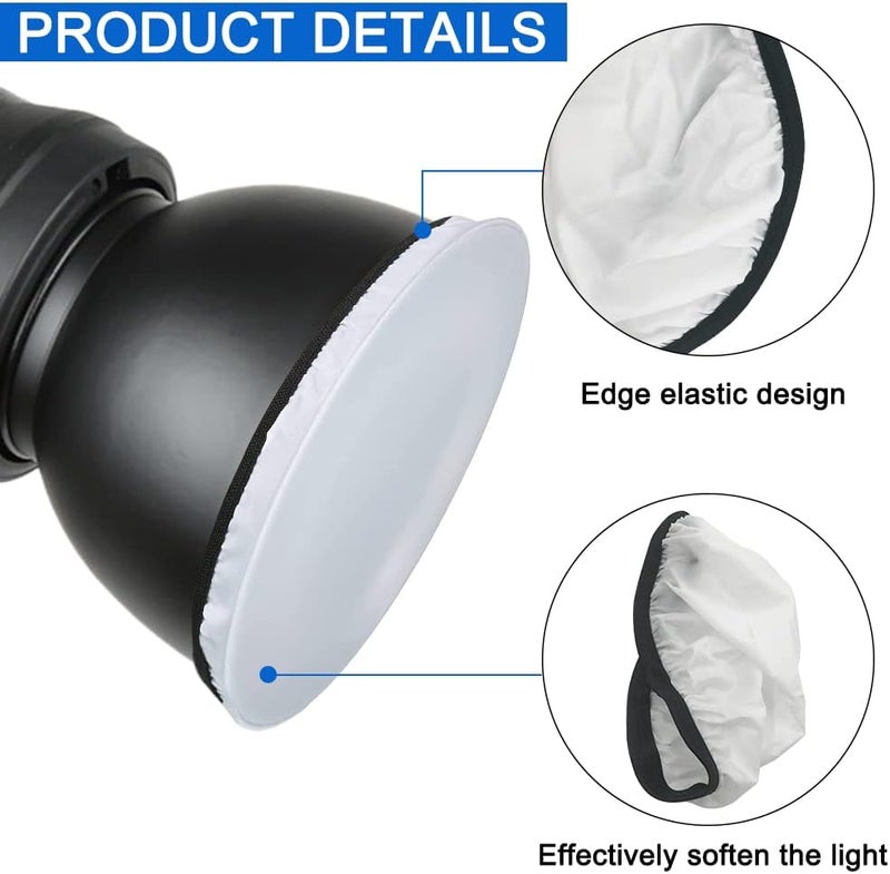 findTop 4-Pack Light Diffuser Sock - Universal Elastic Lamp Cover for Ring Light & Flash Photography (7 Inch/18cm) - Soft White Light Diffusion Fabric for Studio, Portrait, Product Shoots - Image 3